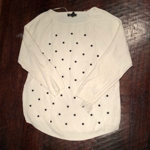 White Sweater with Polka Dots